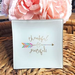 Natural Life "Thankful & Greateful" Trinket Tray NWT